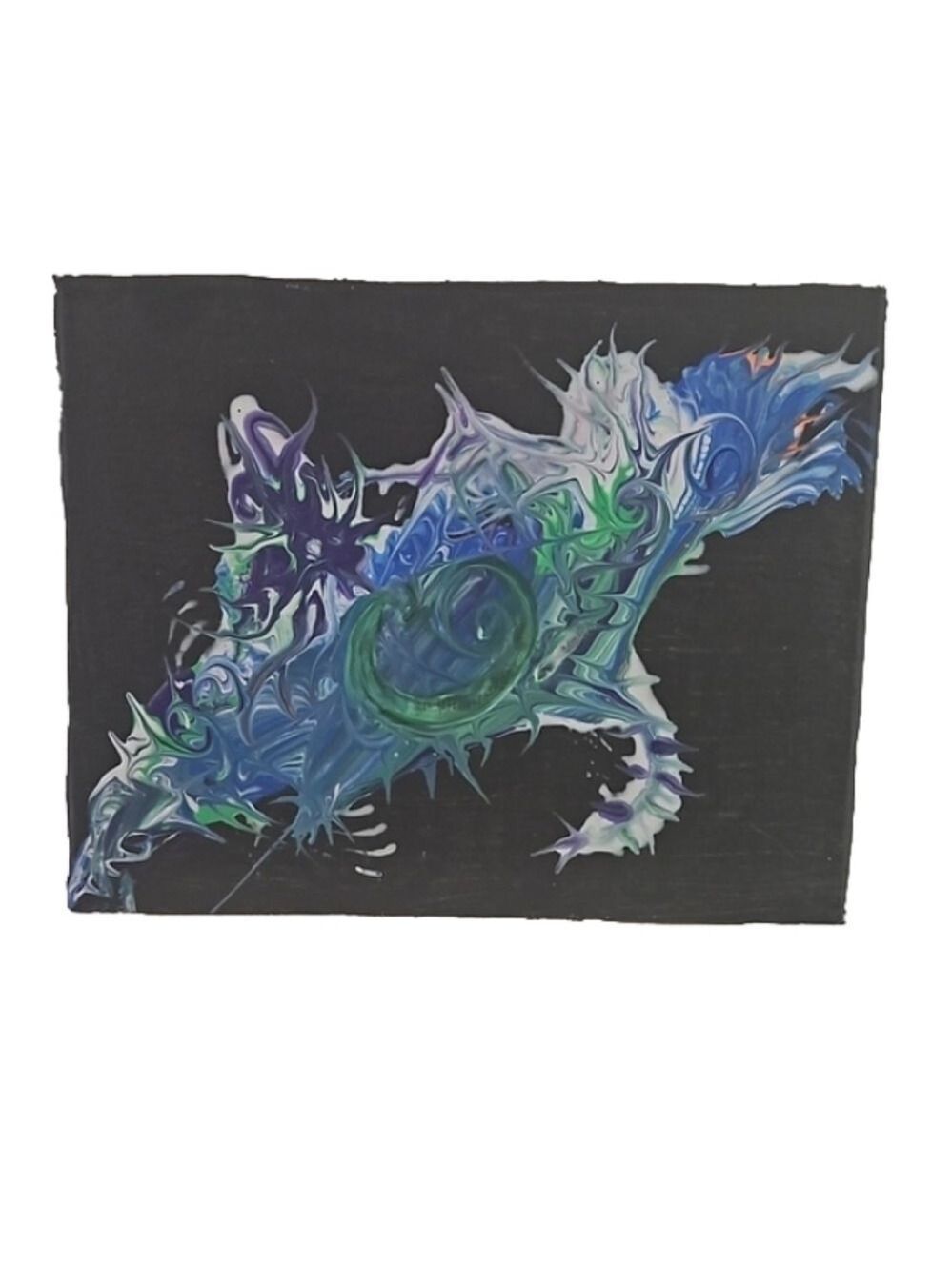 Hand Crafted fuid art abstract painting Dutch Pour artwork upcycled wall decor